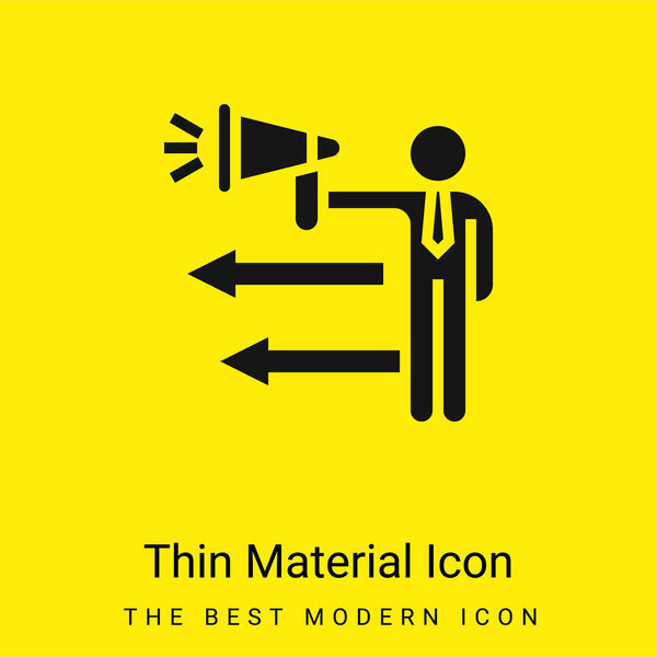 Объявление минимальный ярко-желтый значок материала