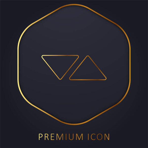 Arrows Triangles Pointing To Opposite Sides golden line premium logo or icon