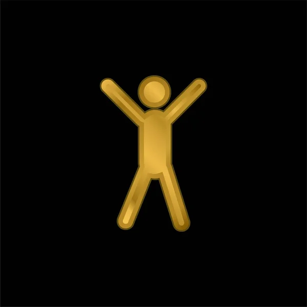 Arms Gold Plated Metalic Icon Logo Vector — Stock Vector