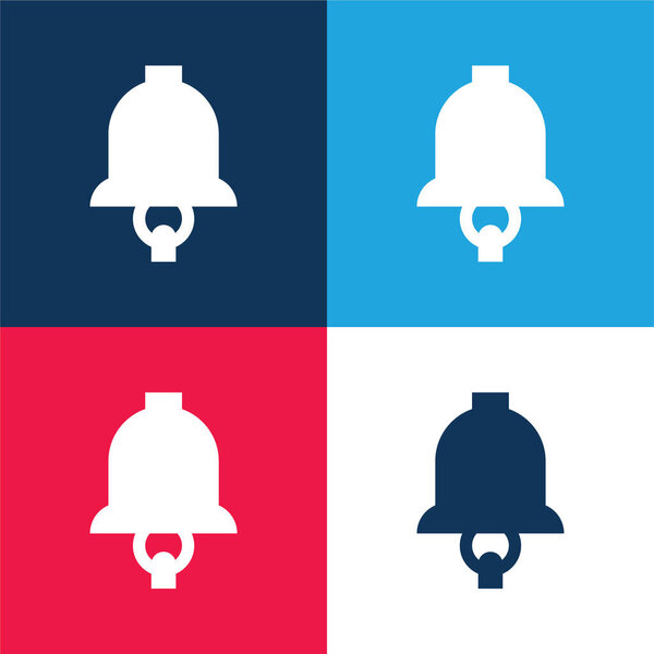 Bell blue and red four color minimal icon set
