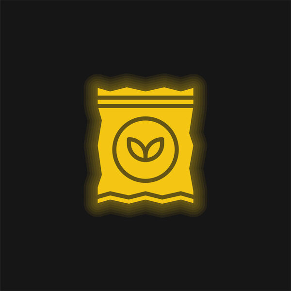 Желтый светящийся неоновый значок