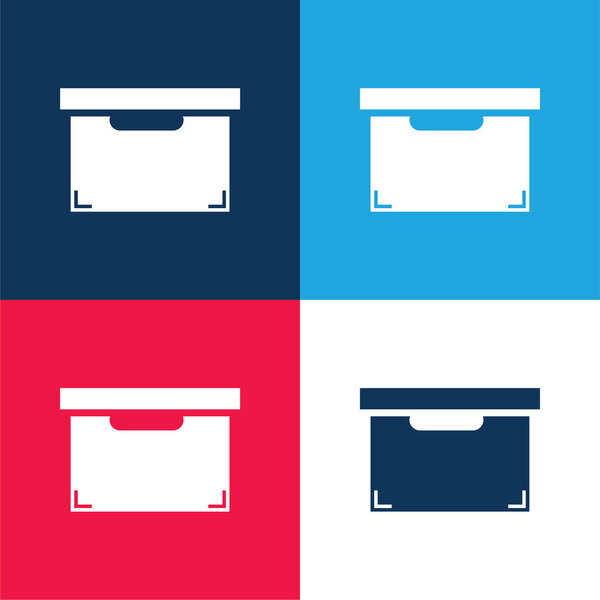 Черный ящик для хранения и организации вещей синий и красный четыре цвета минимальный набор значков