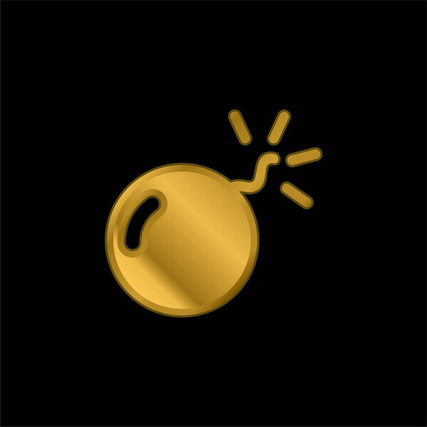 Bomb gold plated metalic icon or logo vector