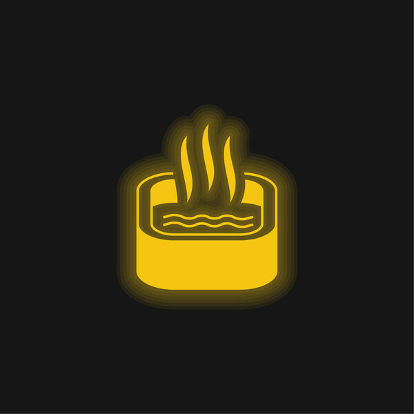 Bath Of Immersion yellow glowing neon icon