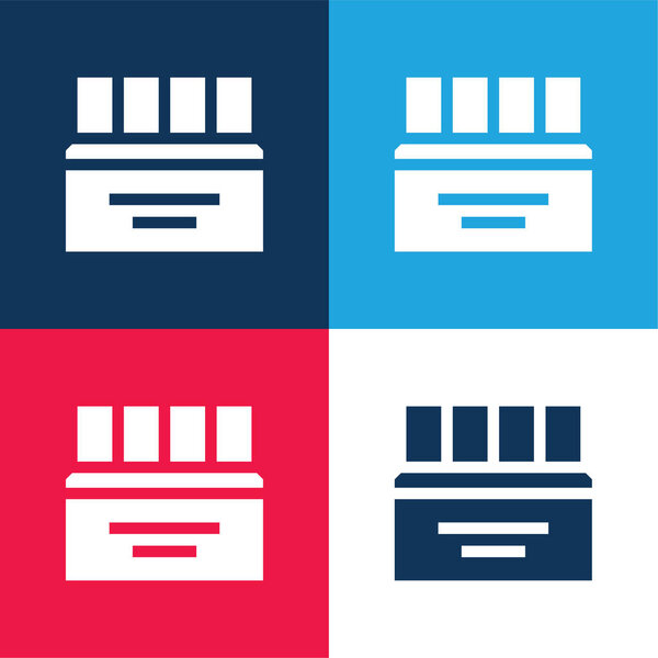 Ампула синий и красный четыре цвета минимальный набор значков