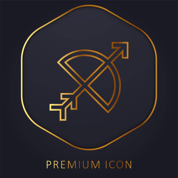 Золотая линия для стрельбы из лука логотип или значок