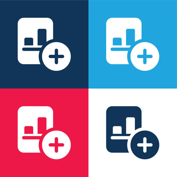 Добавить синий и красный четыре цвета минимальный набор значков