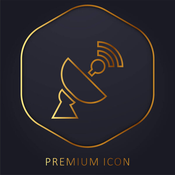 Антенна золотой линии премиум логотип или значок