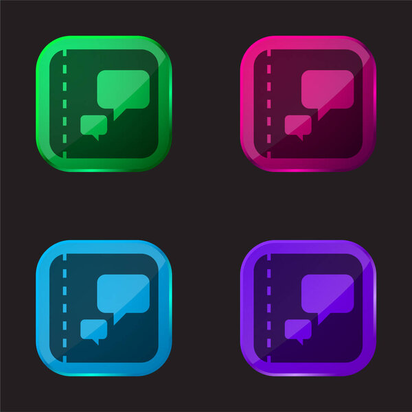 Book four color glass button