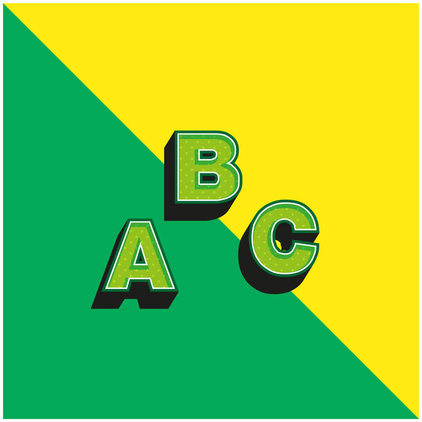 Abc Education Green and yellow modern 3d vector icon logo