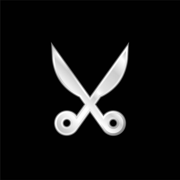 Baber Scissors silver plated metallic icon