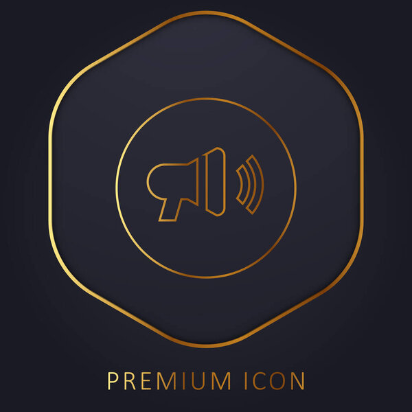Announcement golden line premium logo or icon