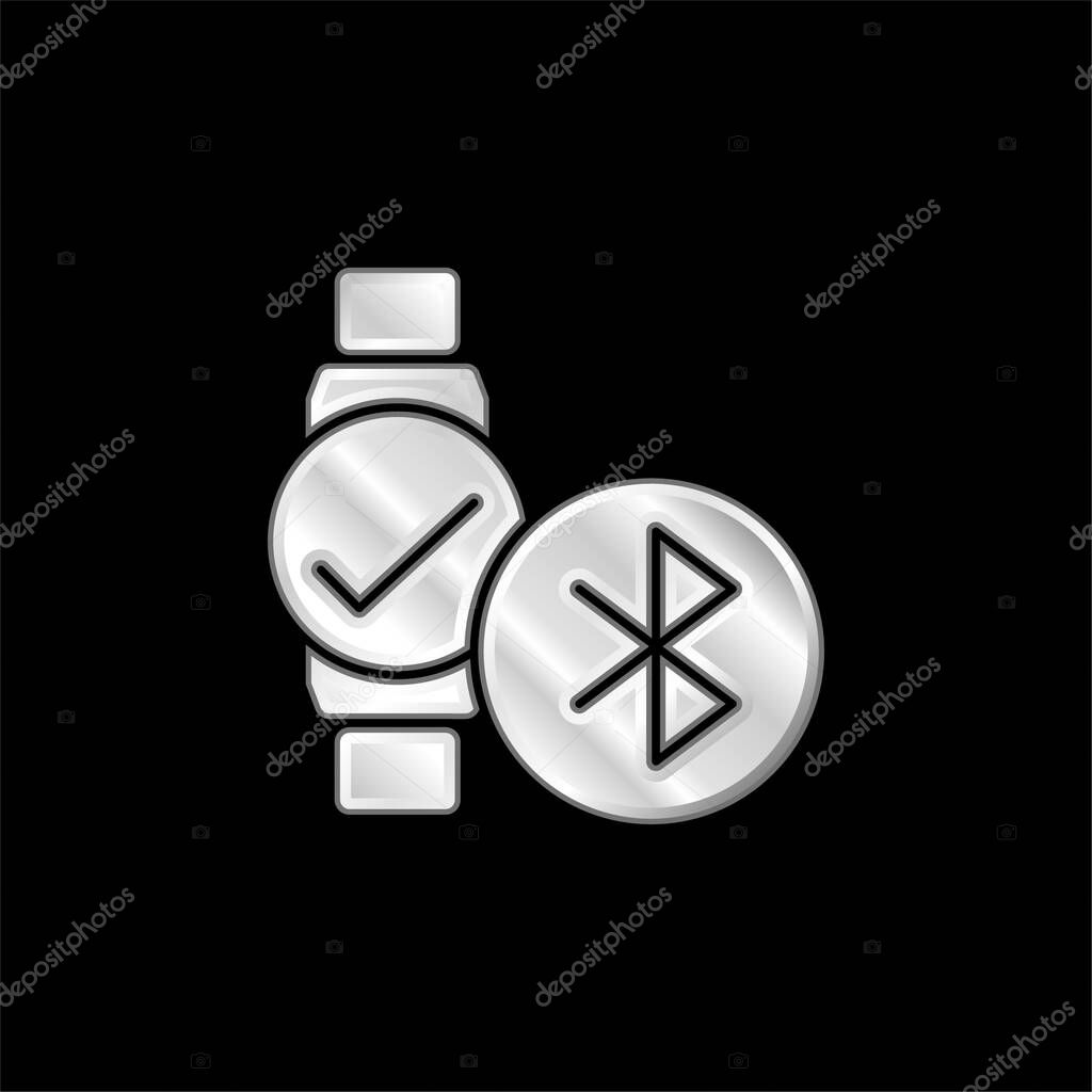 Bluetooth silver plated metallic icon