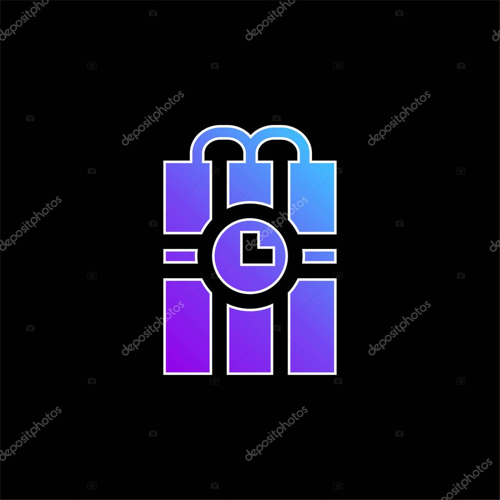 Bomb blue gradient vector icon