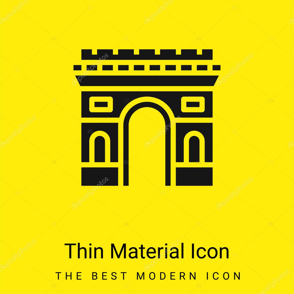 Arc De Triomphe minimal bright yellow material icon