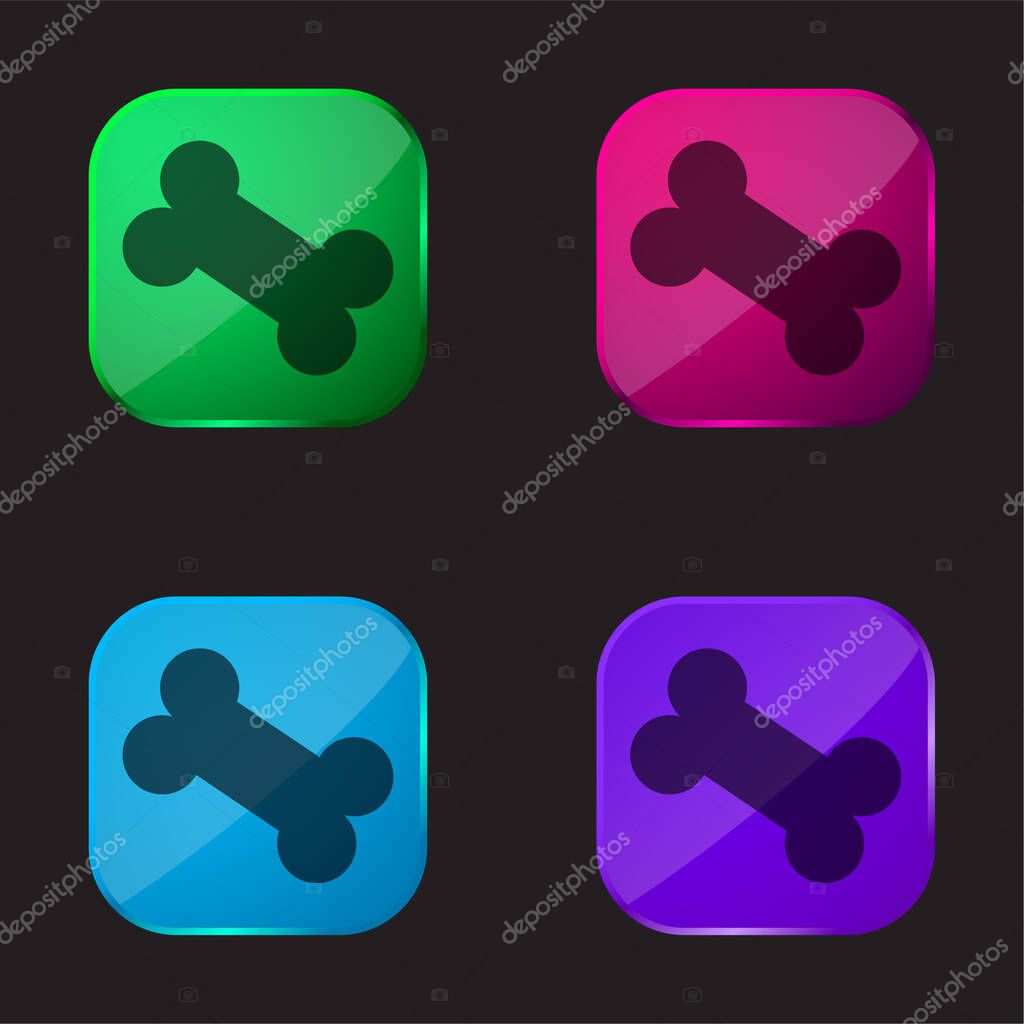 Bone four color glass button icon