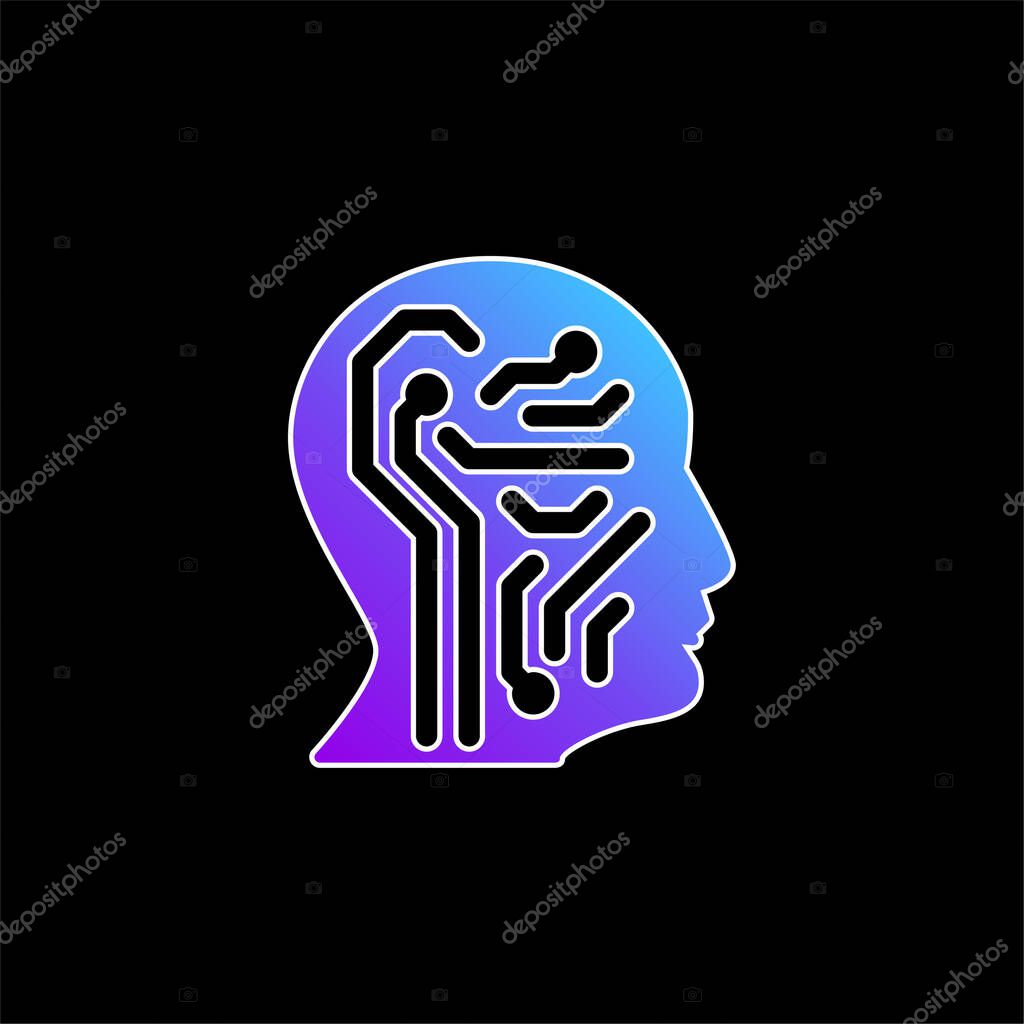 Artificial Intelligence blue gradient vector icon