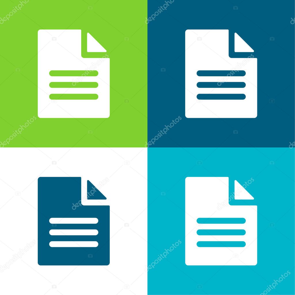 Archive Flat four color minimal icon set