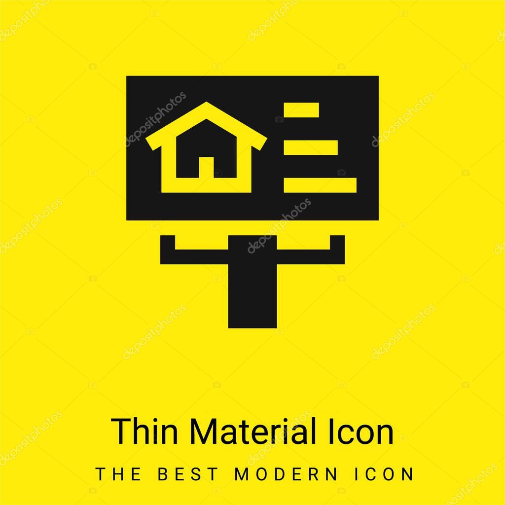 Billboard minimal bright yellow material icon