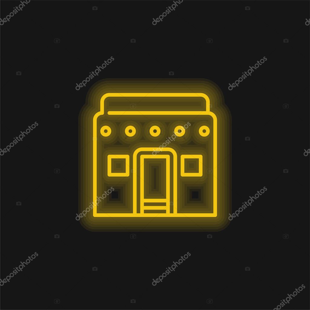 African yellow glowing neon icon