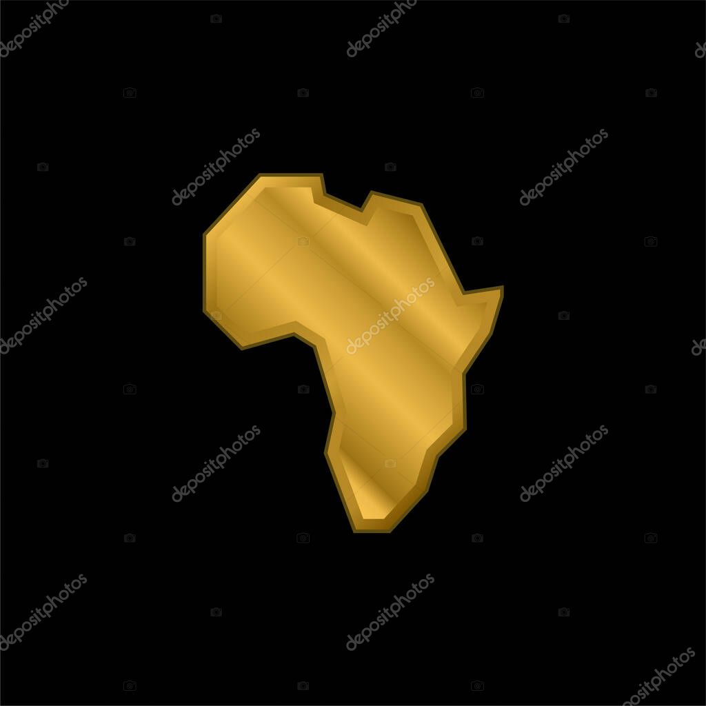 Africa gold plated metalic icon or logo vector