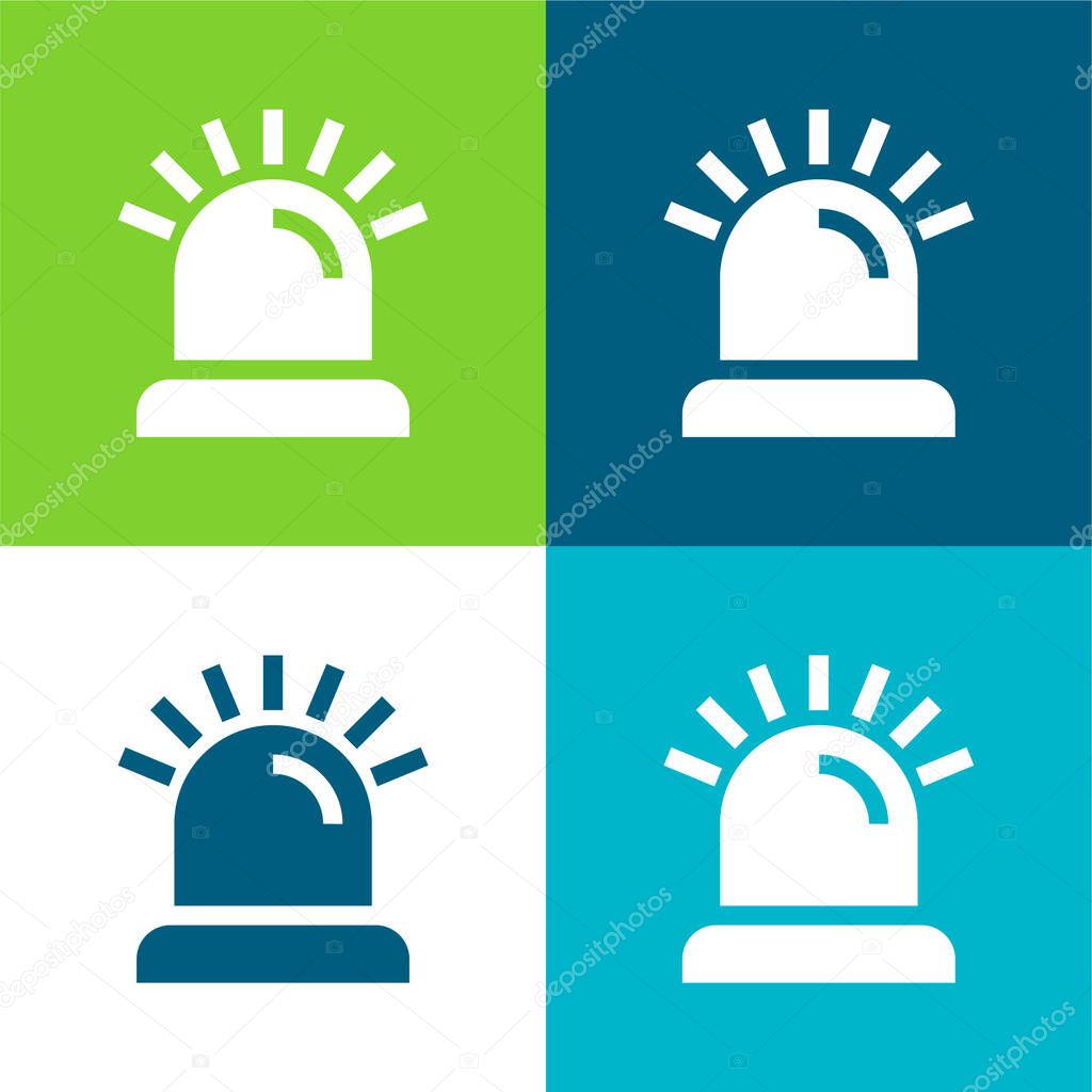 Alarm Flat four color minimal icon set