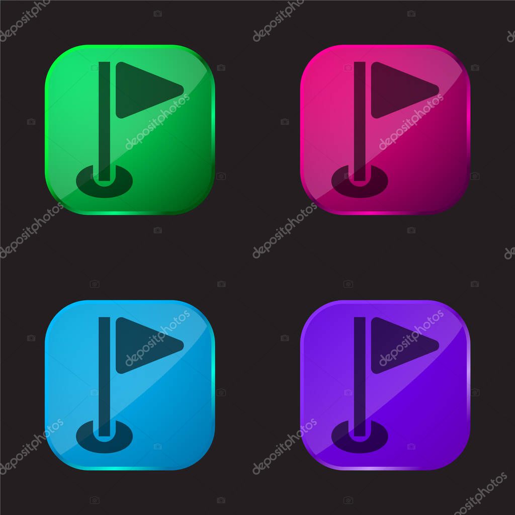 Birdie four color glass button icon