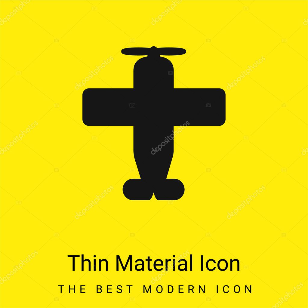 Airplane With One Helix minimal bright yellow material icon