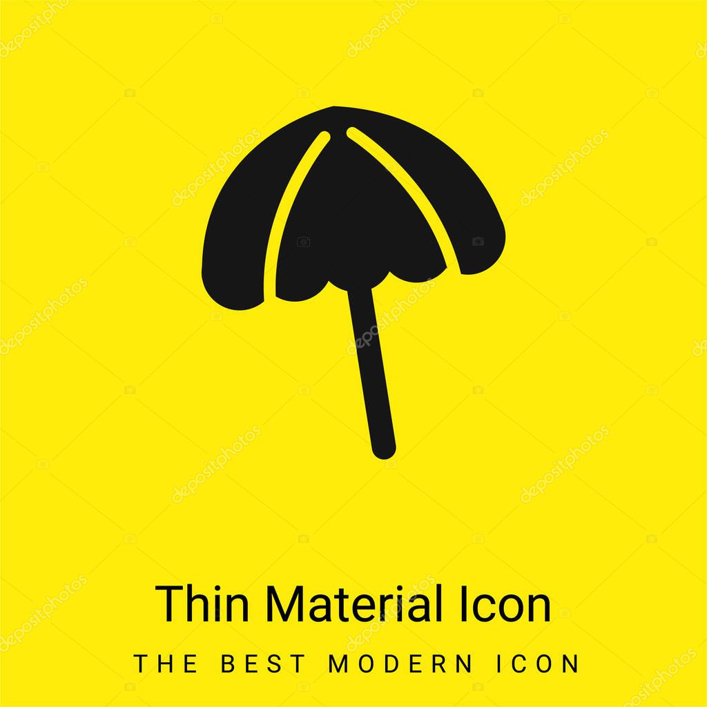 Black Beach Umbrella minimal bright yellow material icon