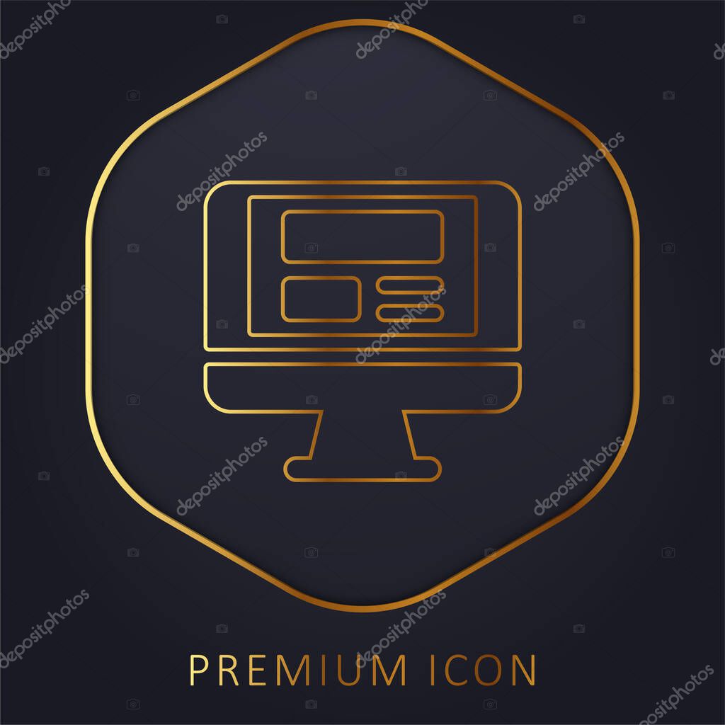 Blogging golden line premium logo or icon