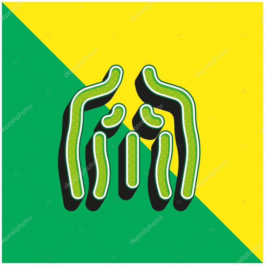 Back Green and yellow modern 3d vector icon logo