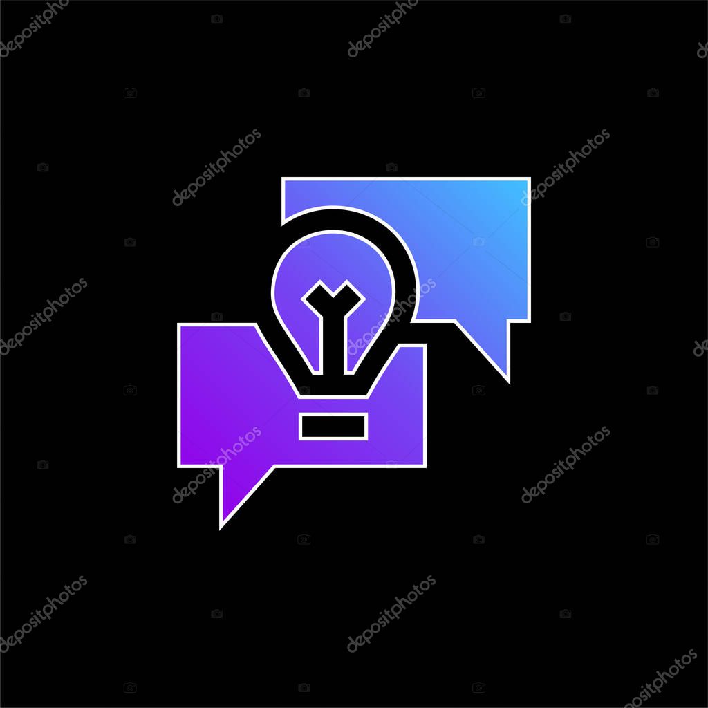 Brainstorming blue gradient vector icon