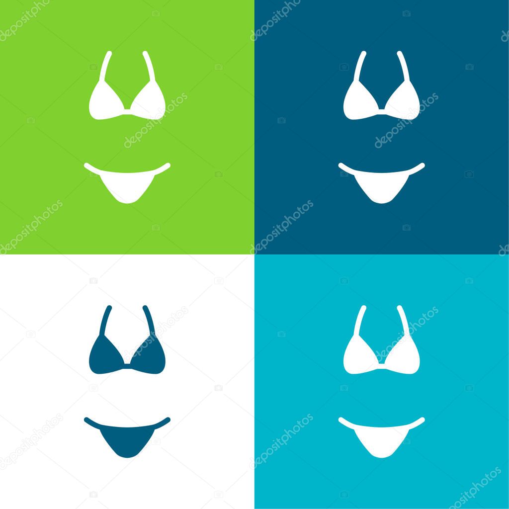 Bikini Flat four color minimal icon set