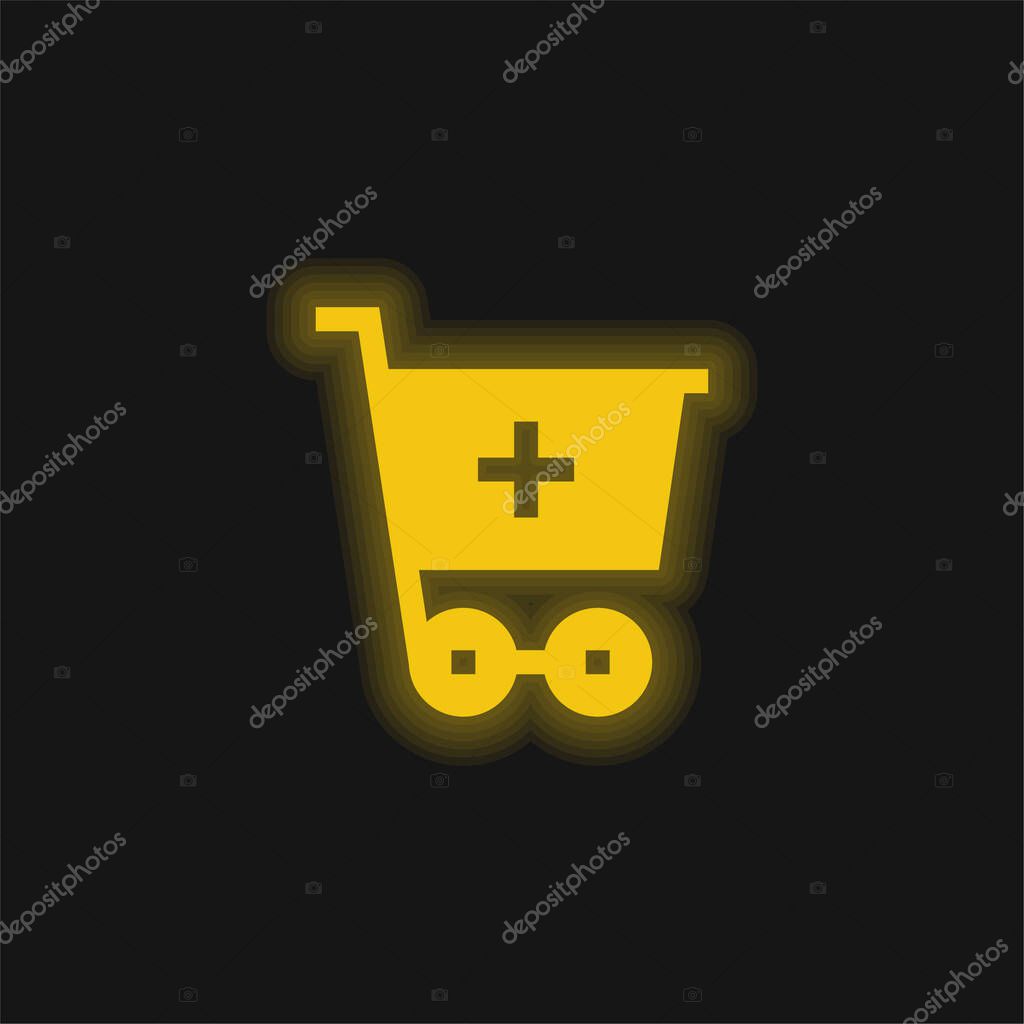 Add To Cart yellow glowing neon icon