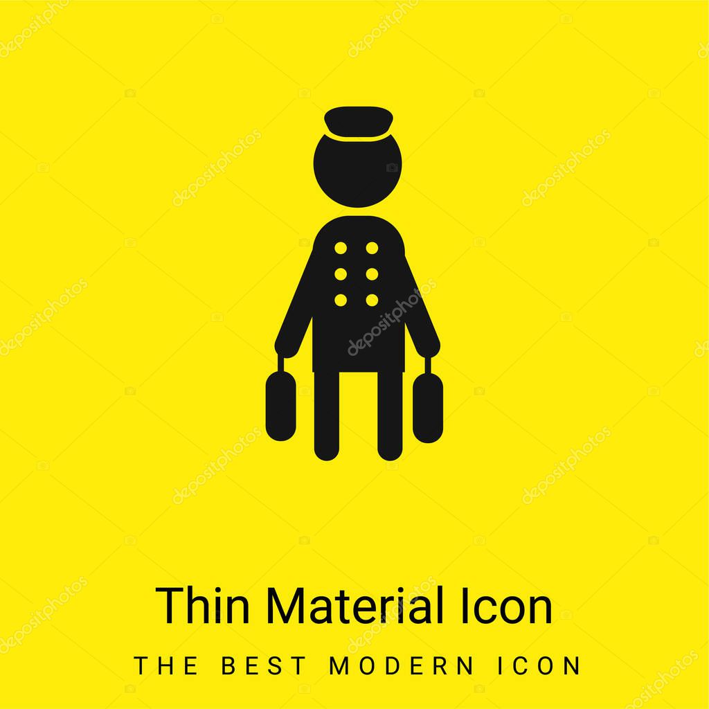 Bell Boy With Baggage minimal bright yellow material icon