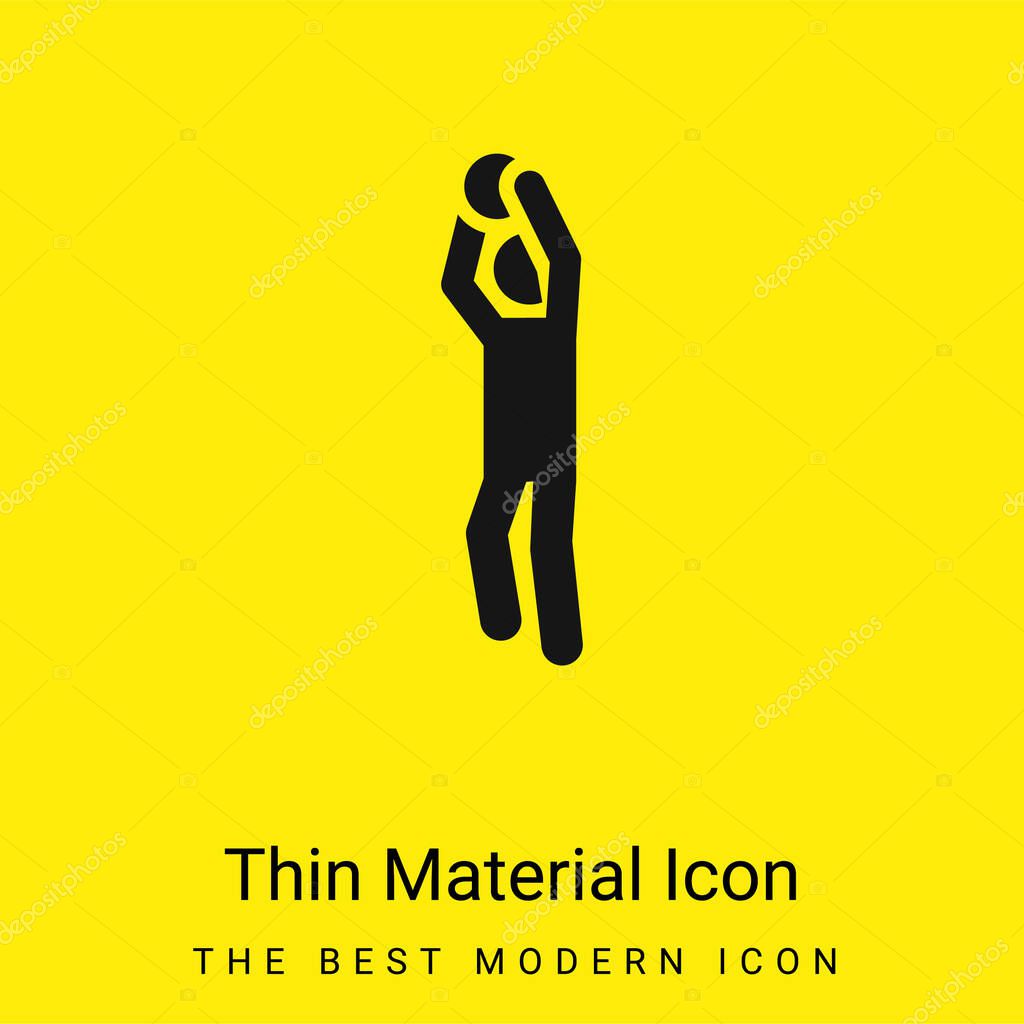 Basketball Player minimal bright yellow material icon