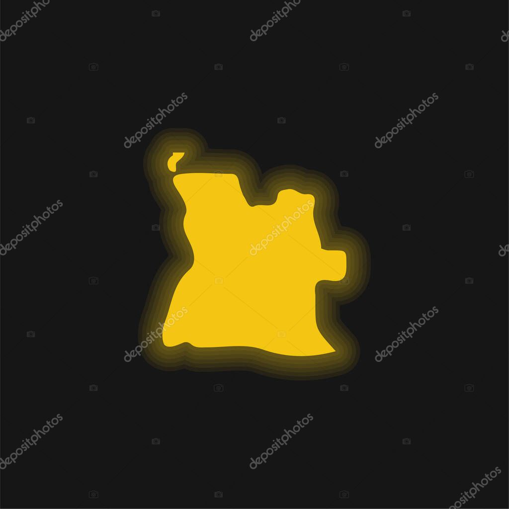 Angola yellow glowing neon icon