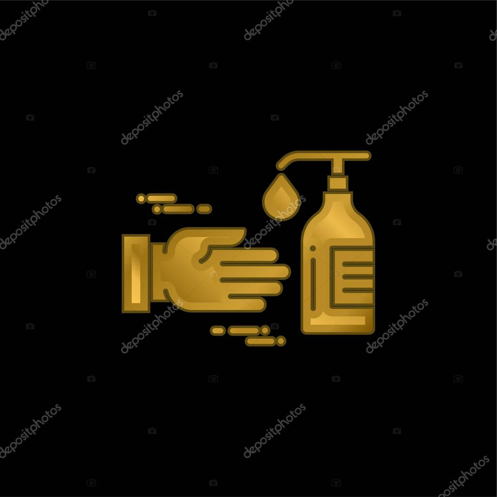 Antiseptic gold plated metalic icon or logo vector