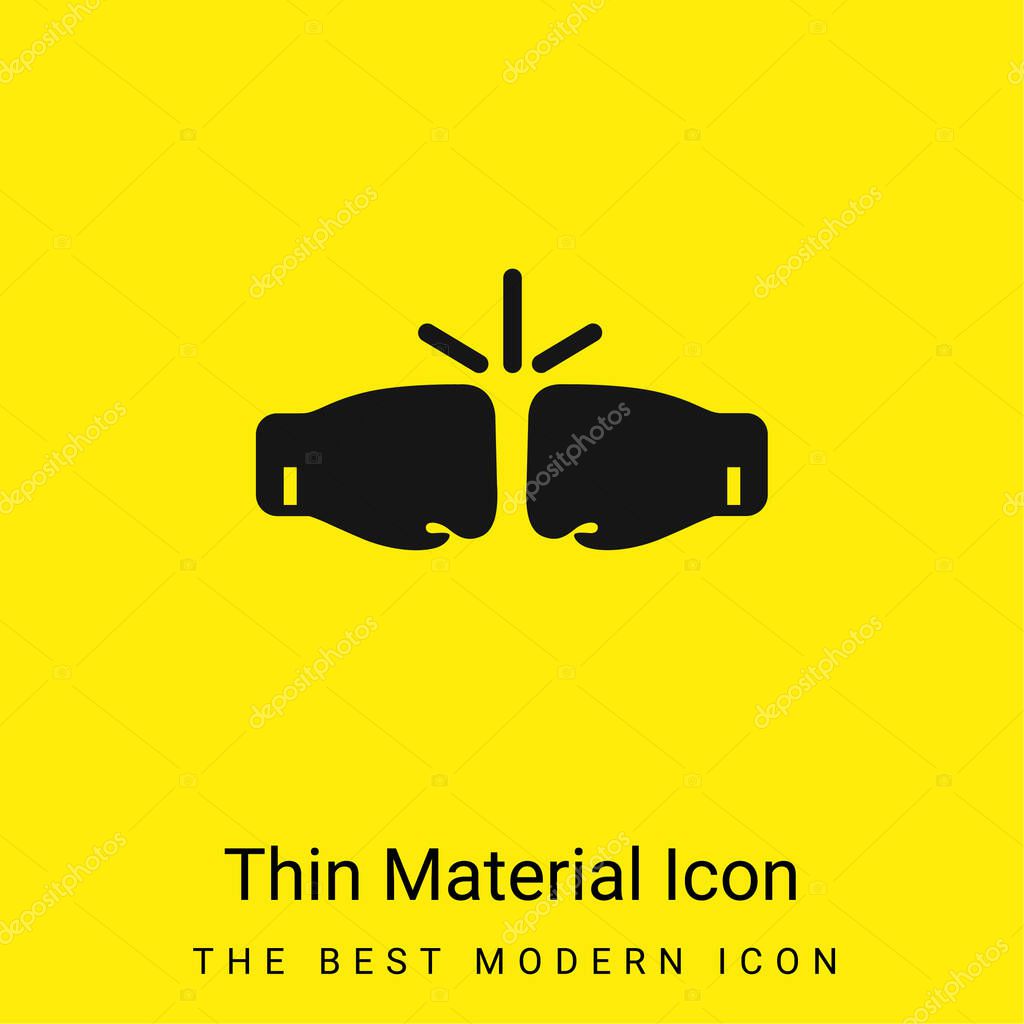 Box Gloves minimal bright yellow material icon