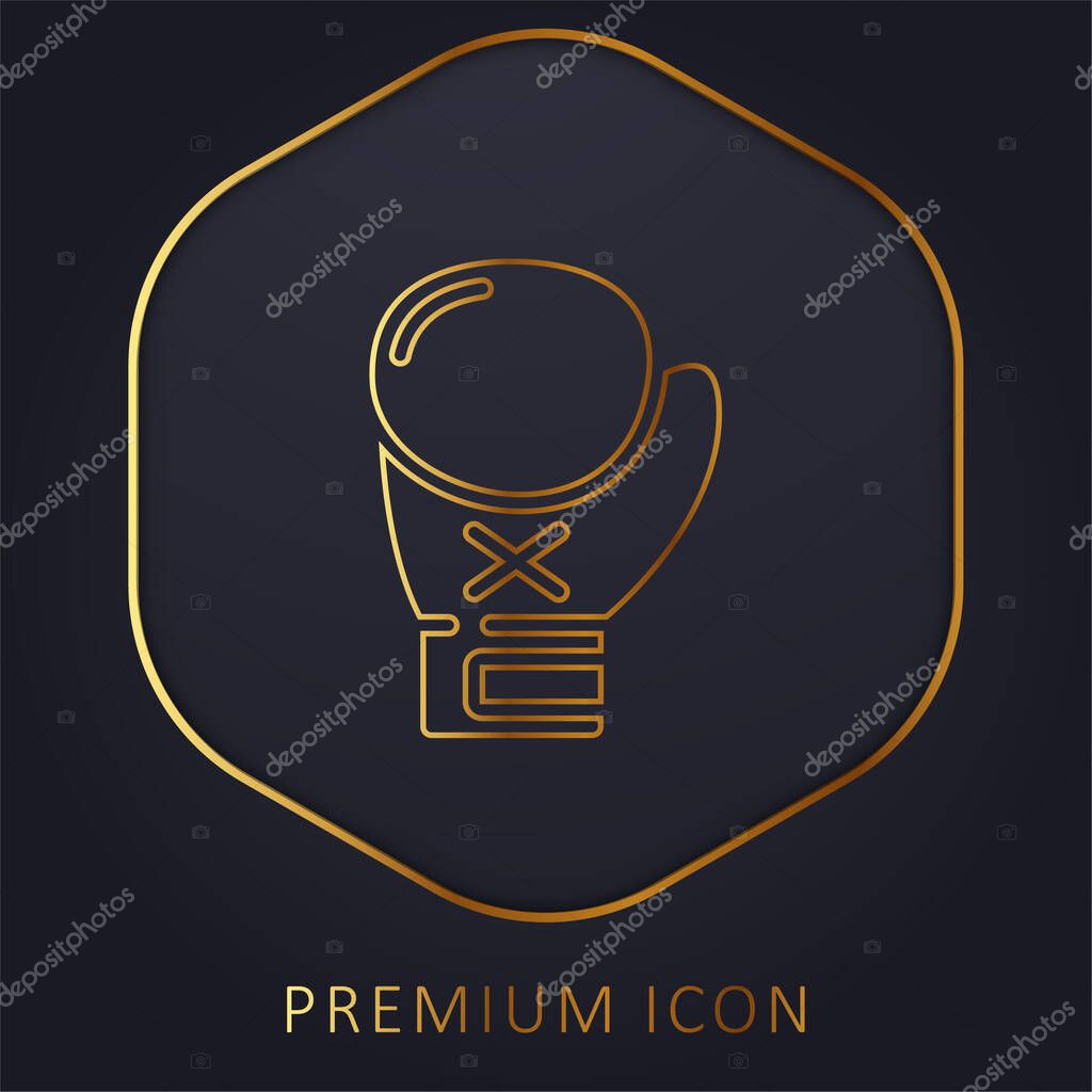 Boxing Glove golden line premium logo or icon