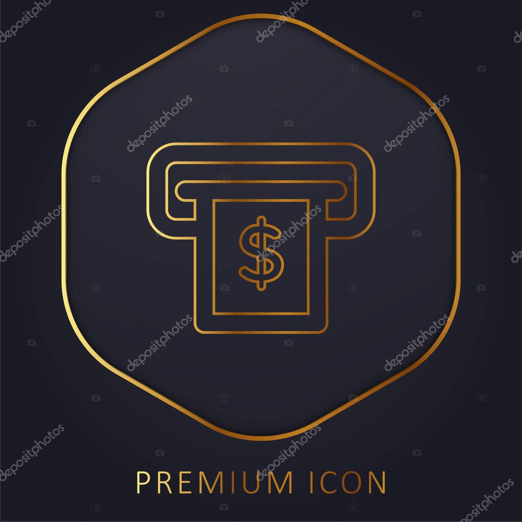 Atm golden line premium logo or icon