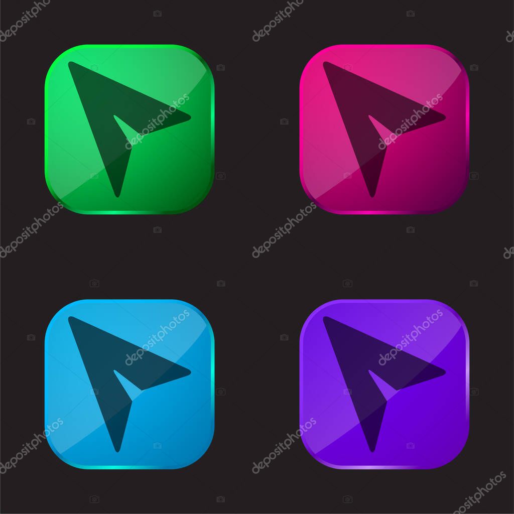 Black Mouse Pointer four color glass button icon
