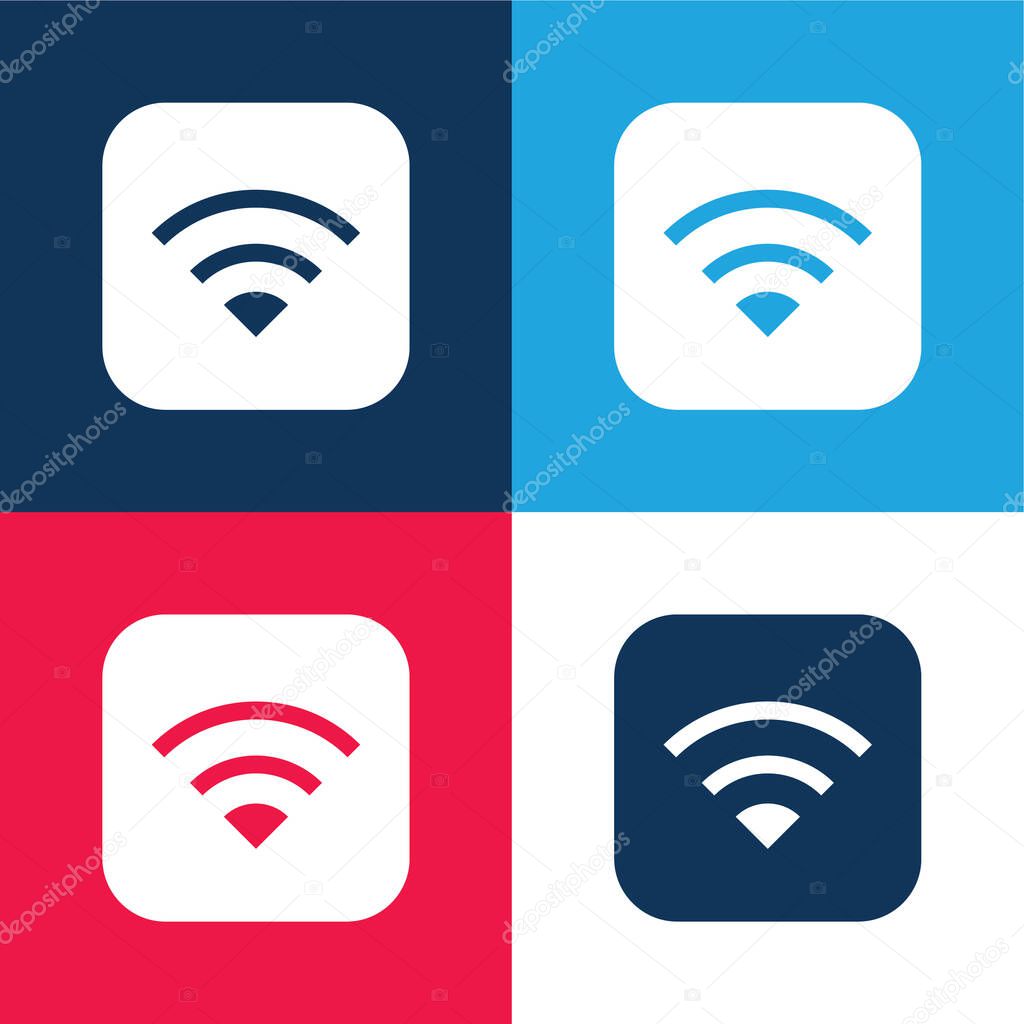 Apple blue and red four color minimal icon set