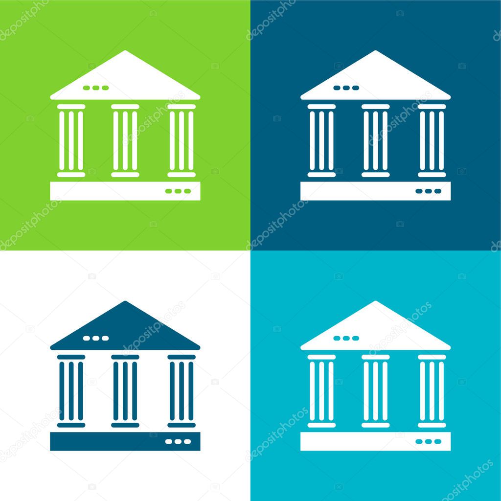 Bank Flat four color minimal icon set