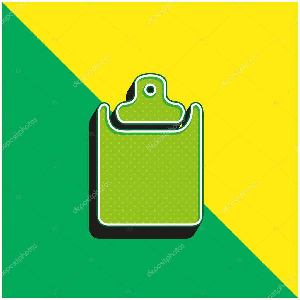 Black Clipboard Green and yellow modern 3d vector icon logo