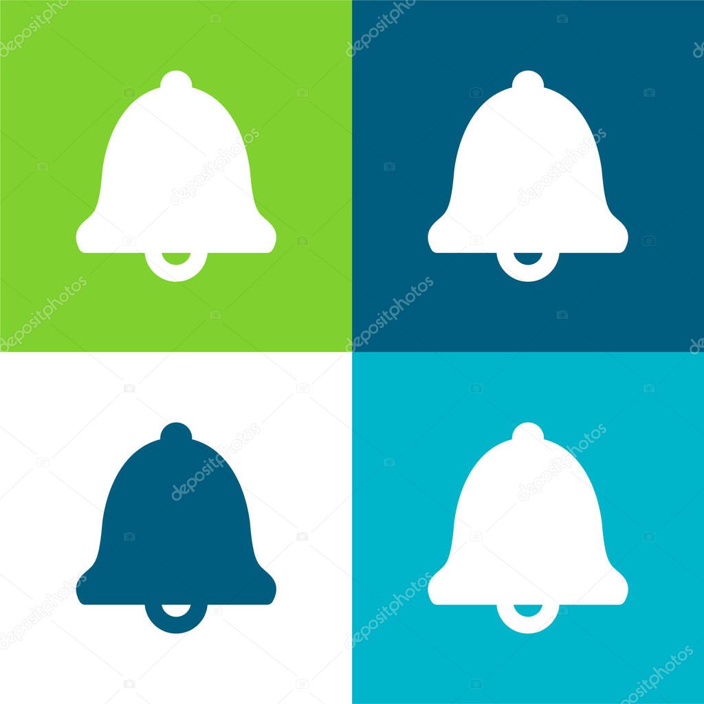 Alarming Bell Flat four color minimal icon set