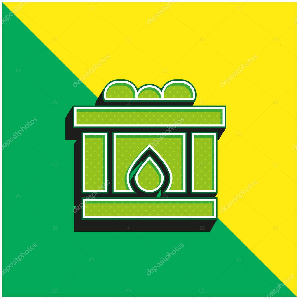 Blood Donation Green and yellow modern 3d vector icon logo