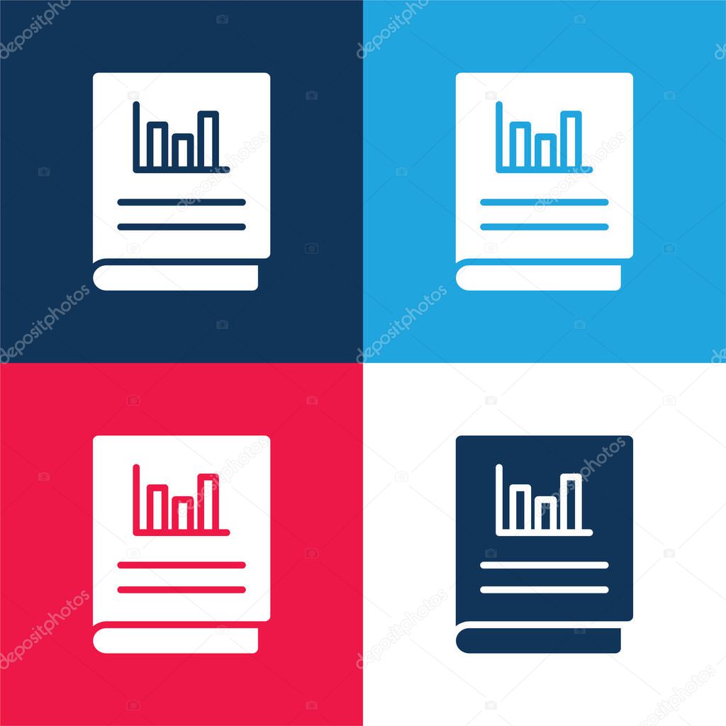 Accounts blue and red four color minimal icon set