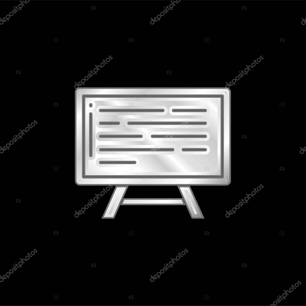 Board silver plated metallic icon