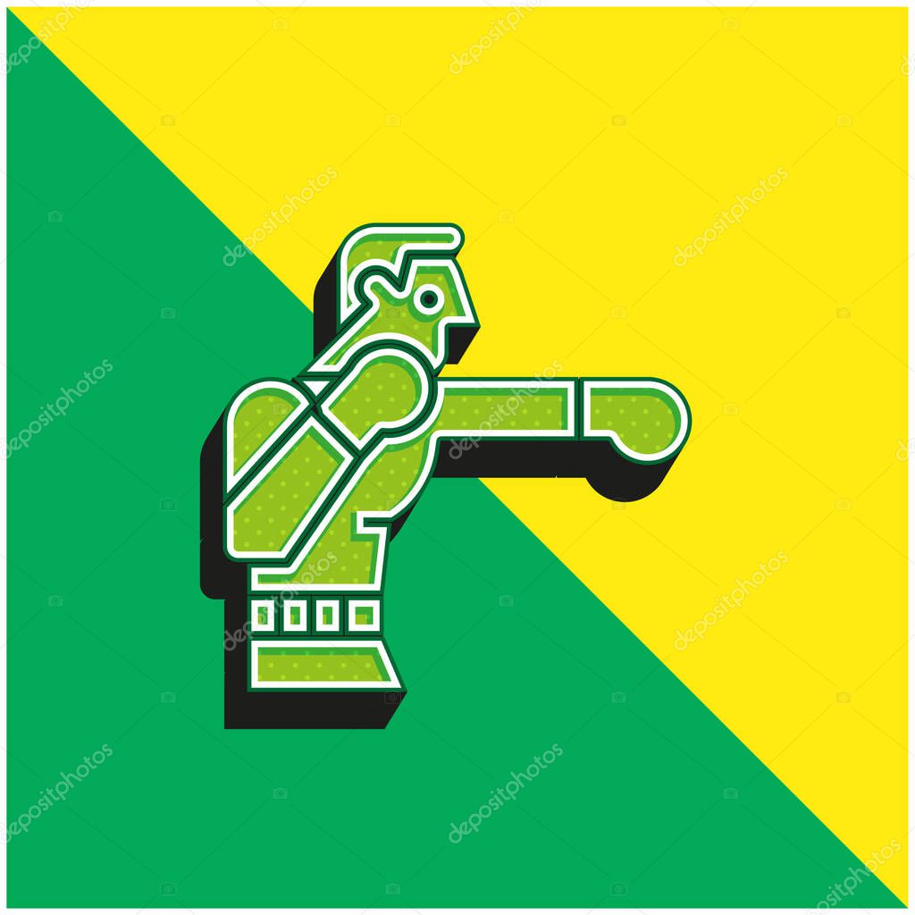 Boxing Green and yellow modern 3d vector icon logo